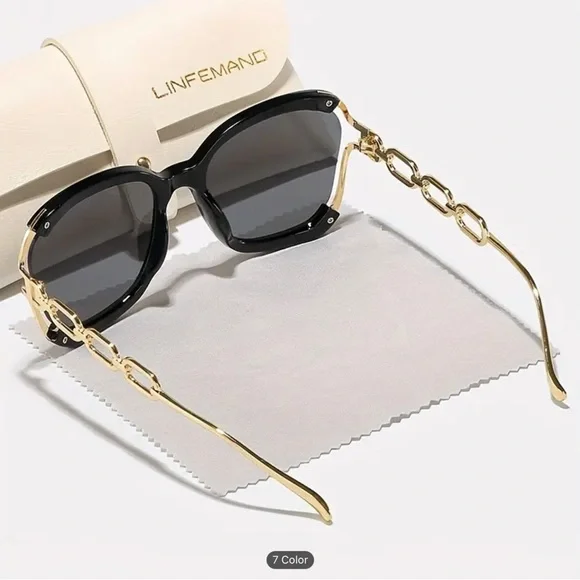 Luxurious Green and Gold Oversized High Quality Sunglasses - Picture 4 of 5